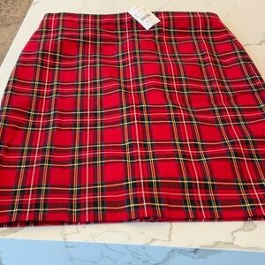 J. Crew Vibrant Red Plaid Mini Skirt